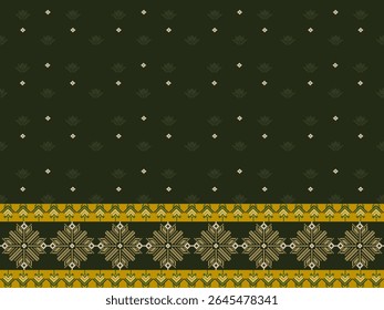 Traditional Ukrainian cross-stitch Detailed vector Illustration for textile printing design, on pixels pastel tones