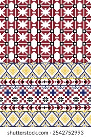 Traditional Ukrainian
Cross-Stitch Embroidery - Detailed Vector
Illustration for Textile Print Design