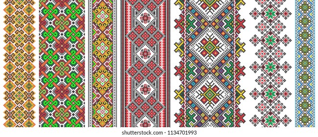 Traditional Ukrainian folk art knitted embroidery pattern.  svg