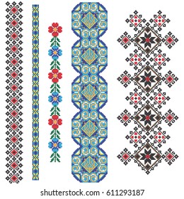 Traditional Ukrainian folk art knitted embroidery pattern. svg