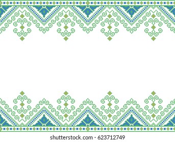 Traditional Ukrainian folk art knitted embroidery pattern.