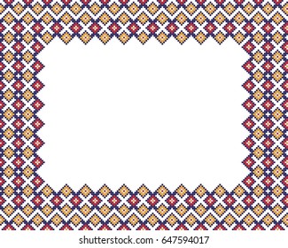 Traditional Ukrainian folk art knitted embroidery pattern. 