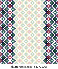 Traditional Ukrainian folk art knitted embroidery pattern. 