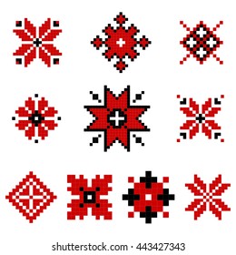 Traditional Ukrainian Ornament Elements Set svg