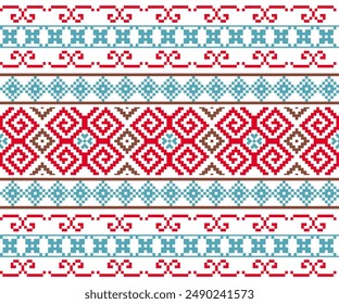Traditional Ukrainian Style Cross Stitch Embroidery 