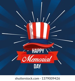 traditional usa hat with ribbon to holiday