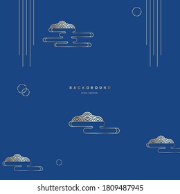 Fondo vectorial tradicional con coreano y geometría