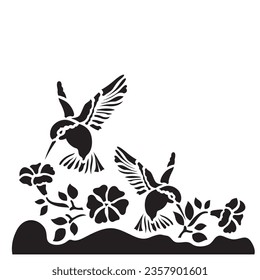 traditional Vector Beautiful Flower With Bird Designs