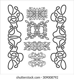  traditional vector celtic ornament set