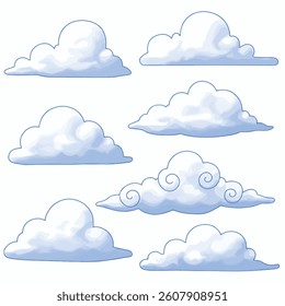Traditional Vector Clouds for Sinhala and Tamil New Year ,Aluth Avurudu Designs– Cultural Avurudu and Puthandu Sky Elements PNG