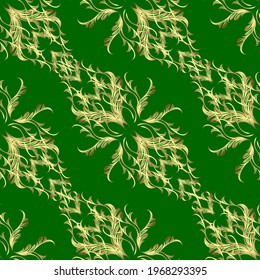Traditional vector and golden pattern. Classic oriental background. Damask ornament.