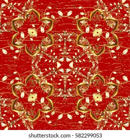 Traditional vector and golden pattern. Classic oriental background. Damask ornament.