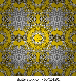 Traditional vector and golden pattern. Classic oriental background. Damask ornament.