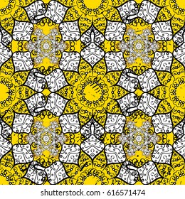 Traditional vector and golden pattern. Classic oriental background. Damask ornament.