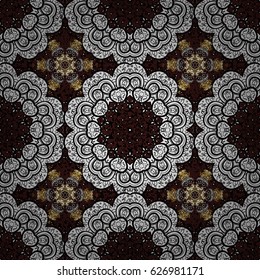 Traditional vector and golden pattern. Classic oriental background. Damask ornament.