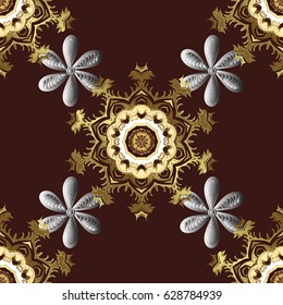 Traditional vector and golden pattern. Classic oriental background. Damask ornament.