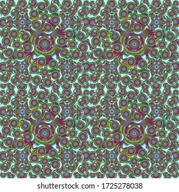 Traditional vector gothic damask background. Purple, blue and green seamless background flower ornament pattern. Abstract arabesque background for greeting card, presentation or wedding invitations.