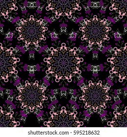 Traditional vector gothic damask background. Seamless background flower ornament pattern. Abstract arabesque background for greeting card, presentation or wedding invitations.