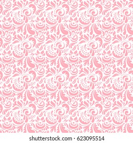 Traditional vector gothic damask background. Neutral seamless background doodle ornament pattern. Abstract arabesque background for greeting card, presentation or wedding invitations.