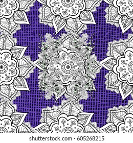 Traditional vector and gray pattern. Classic oriental pattern. Damask rough ornament. Vector illustration.