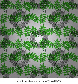 Traditional vector and green pattern. Classic oriental pattern over gray background. Damask seamless ornament.