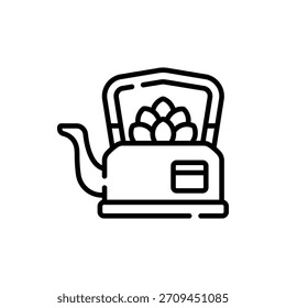 Ilustración vectorial tradicional de tetera, perfecta para ceremonias, bebidas y temas de decoración