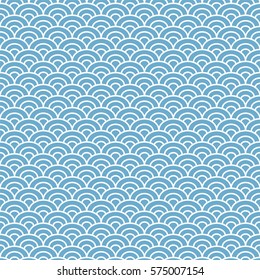 Traditional Vector Ocean Wave Pattern for package, book and screen design