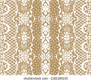Traditional vector ornament in Scandinavian style. Stylized flowers and plants.  lace strips. Turkish folk print. Spanish pottery. Ethnic background. Mediterranean seamless  wallpaper.