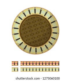 Traditional Vector Pattern of Bulgarian pottery with Troyan ceramic paintings