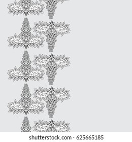Traditional vector and white pattern. Classic oriental pattern over background. Damask seamless ornament.