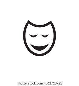 Traditional Venetian Carnival Mask Flat Icon