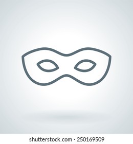 Traditional Venetian Carnival Mask Line Icon