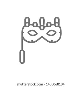 Traditional Venetian mask, masquerade, carnivals line icon.