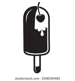 A traditional version of Cherry Popsicle. Vector illustration.