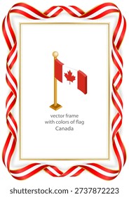 Traditional vertical frame design with Canadian flag color ribbons. This template is perfect for any project requiring a touch of national pride.