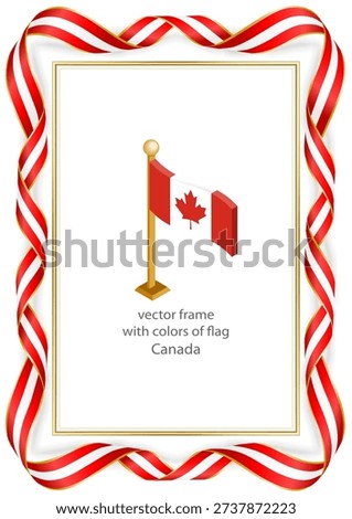 Traditional vertical frame design with Canadian flag color ribbons. This template is perfect for any project requiring a touch of national pride.