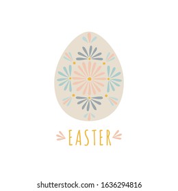 Traditional vintage Easter egg. Vector illustration using traditional Baltic ornaments and Lettering EASTER.