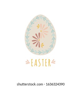 Traditional vintage Easter egg. Vector illustration using traditional Baltic ornaments and Lettering EASTER.