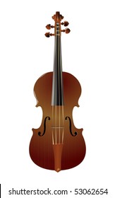 Traditional violin, isolated object over white background