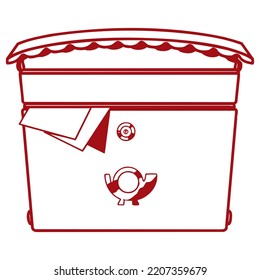 Traditional Wall Mounted Mailbox Vector Illustration
