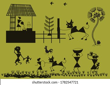 Traditional Warli Painting from North Maharashtra