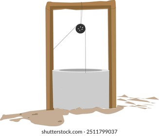 Traditional Water Well with Pulley System