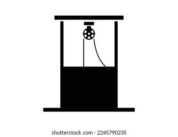 Traditional water well. Simple illustration in black and white.