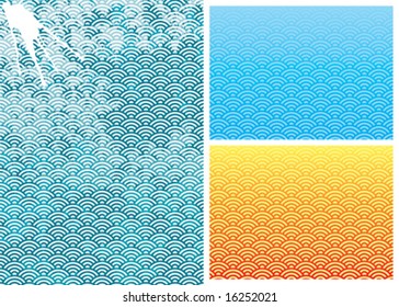 Traditional Wave Pattern Vector Illustration Layered Stock Vector ...