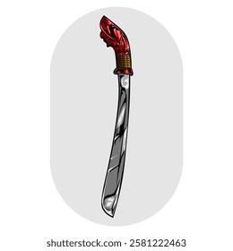 Traditional Weapon Machete Vector Design Illustrator From Indonesia
