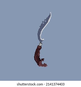 traditional weapon in pixel style