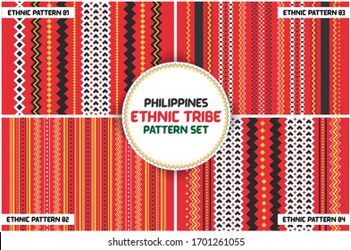 Traditional Weaved Igorot Costume. Philippines Tribal Ethnic Group Seamless Pattern