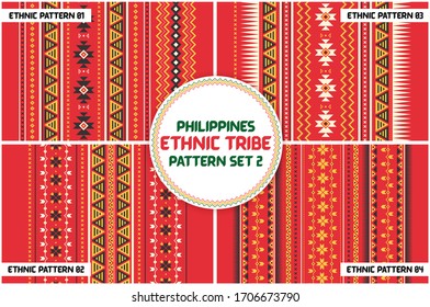 Traditional Weaved Igorot Costume. Philippines Tribal Ethnic Group Seamless Pattern