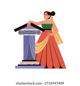 Traditional Weaving flat vector character concept illustration. 