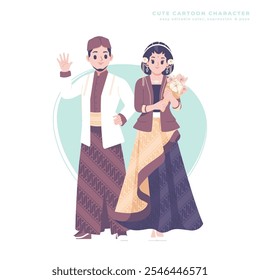 traditional wedding cartoon character illustration